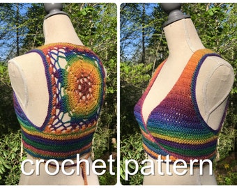 Crochet Vest Pattern - Luna Mandala Wrap Top