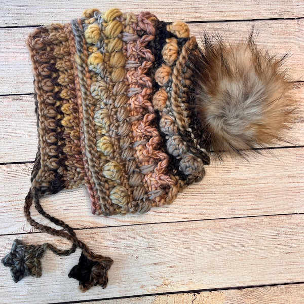 Crochet Hat Pattern - Fable Bonnet  // Textured Slouchy Hat with Star Tassels