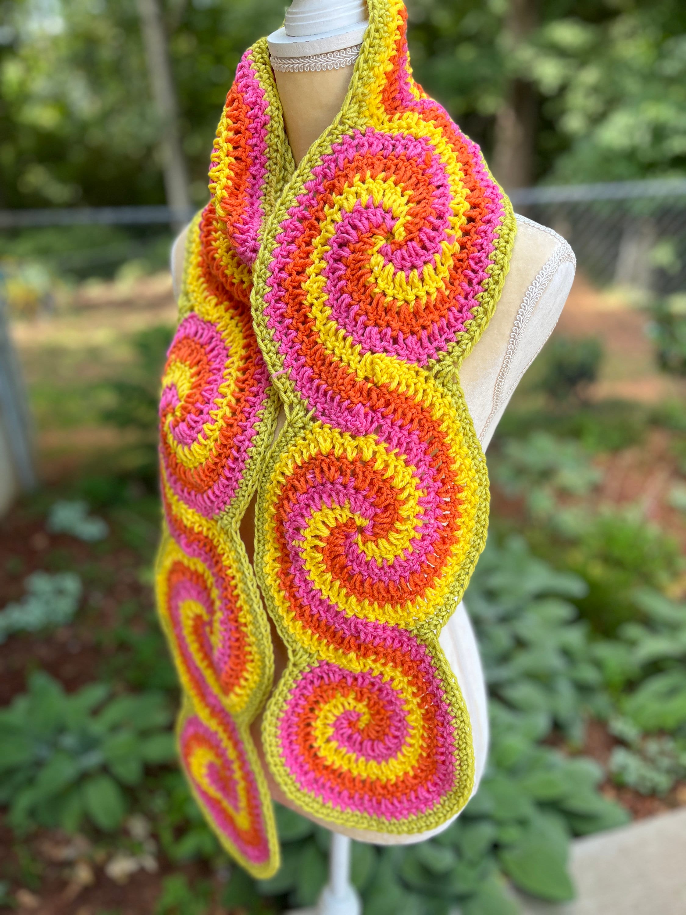 Crochet Spiral Scarf Pattern – Colorful Eclectic Design (PDF Pattern ...