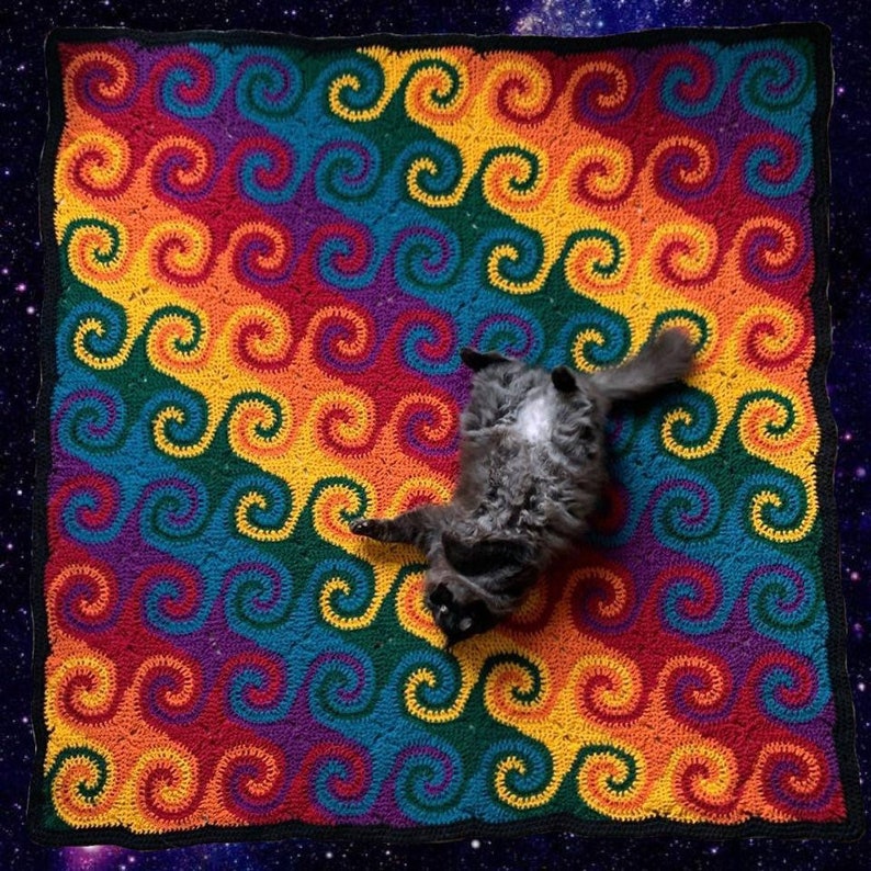 Rainbow Galaxy Blanket Crochet Pattern // Afghan image 4