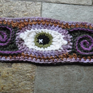 Crochet Pattern Third Eye Freeform Crochet Headband // Freestyle Eyeball Spiral Ear Warmer PATTERN image 3