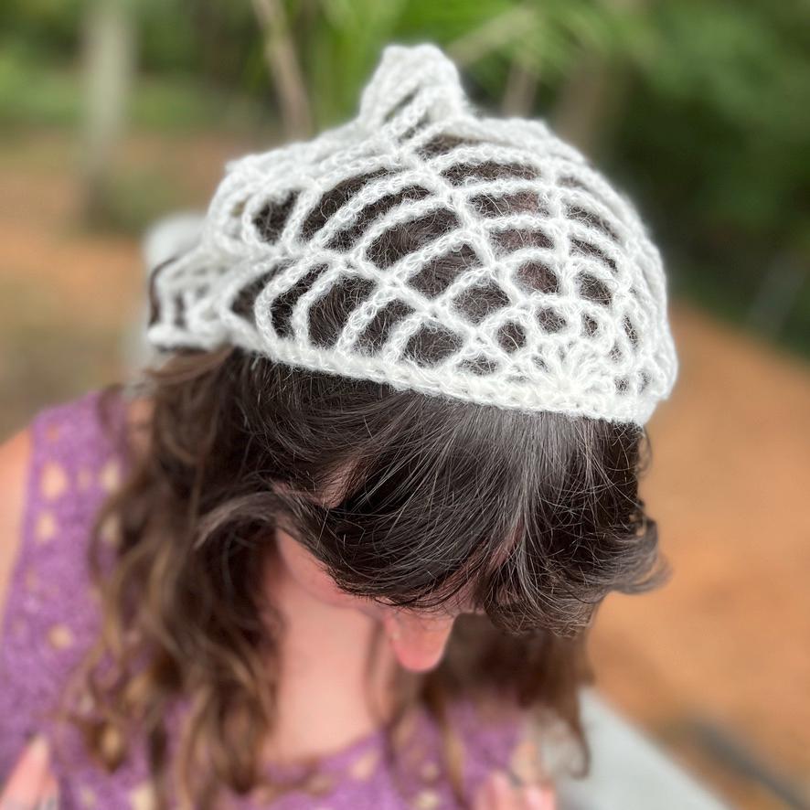 Spiderweb Hair Scarf Crochet Pattern // Spider Web Bandana