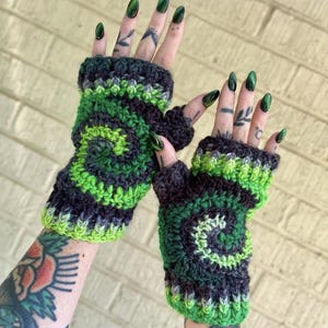 Schema per guanti all'uncinetto - Schema per guanti senza dita a spirale