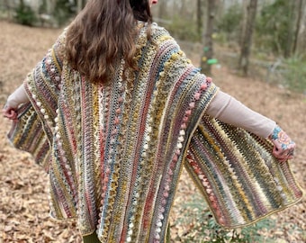 Fable Ruana Crochet Pattern // Big Cozy Blanket Wrap