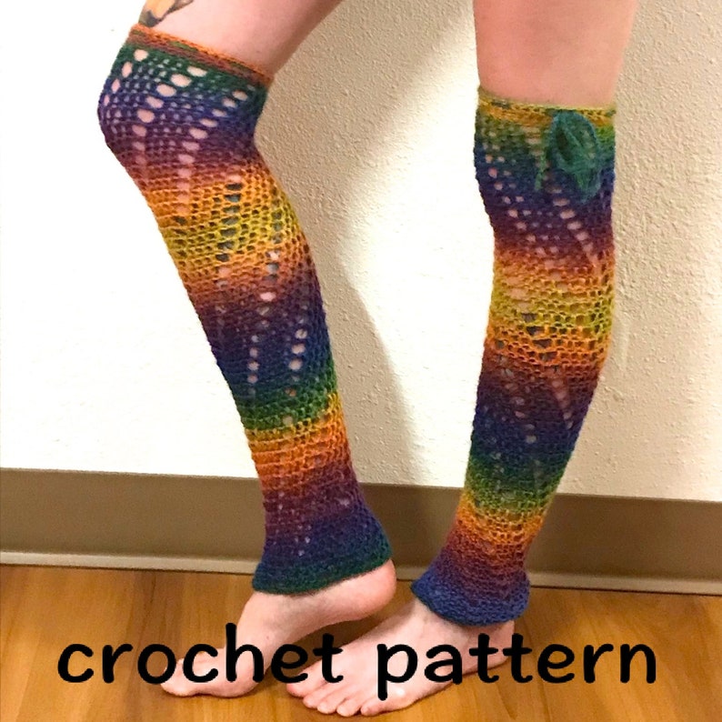 Crochet Leg Warmer Pattern Spiral Leg Warmers Pattern // Crochet Footless Stockings Tutorial // Crochet Spats // Over the Knee Legwarmers image 2