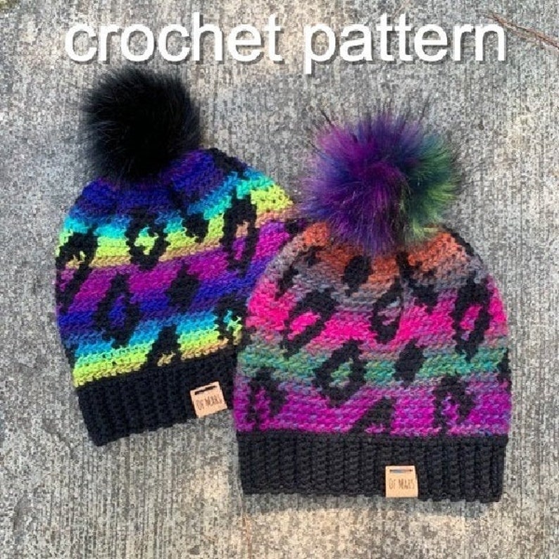 Crochet Hat Pattern Leopard Print Hat // Lisa Frank Inspired Etsy