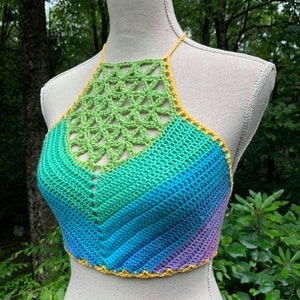 Crochet Crop Top Pattern Sacred Flower Crop Top Crochet - Etsy