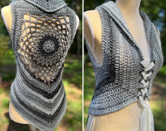 Crochet Vest Pattern - Dreamcatcher Mandala Vest & Sweater Pattern