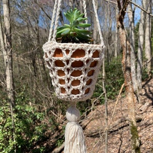 Crochet Planter Pattern 5 Hanging Planters with Tassels // Boho Home Decor // Crochet Plant Hangers // Succulent Planter image 7