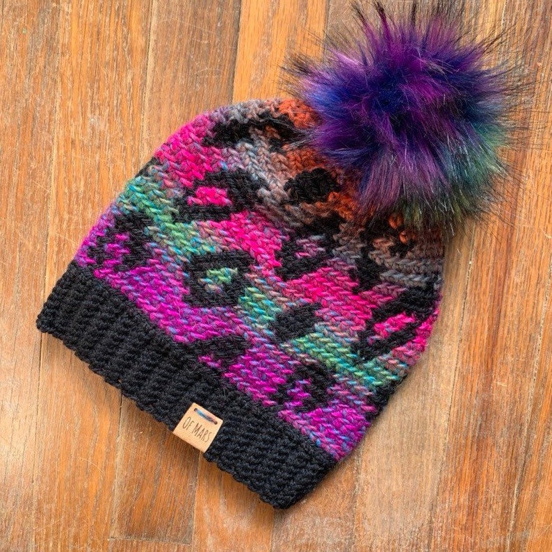 Crochet Hat Pattern Leopard Print Hat // Lisa Frank Inspired Etsy