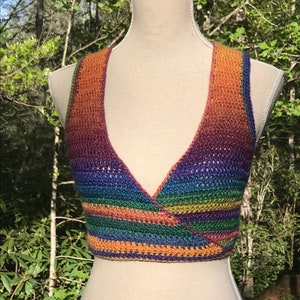 Crochet Vest Pattern Luna Mandala Wrap Vest // Cropped Sleeveless Sweater Easy Shrug Bolero image 3