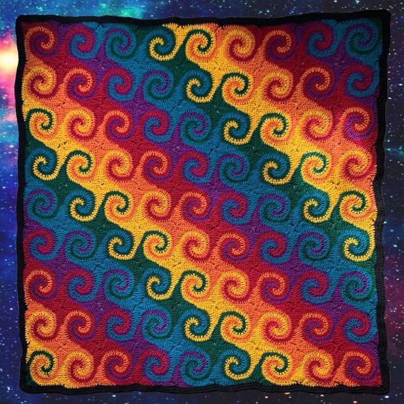 Rainbow Galaxy Blanket Crochet Pattern // Afghan image 9
