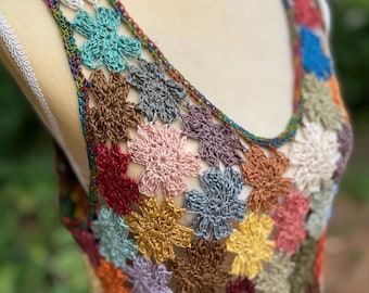 Crochet Pattern - Bloom Top & Dress // Spring / Summer Flower Motif Cover Up with Matching Bandana!