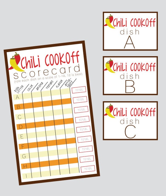Group Chili Cookoff Sheet INSTANT DOWNLOAD Etsy