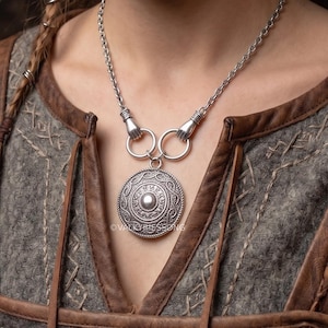 Shieldmaiden Choker Necklace, Antique Silver Stainless Steel Viking Jewelry