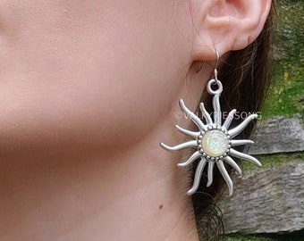 Orecchini in argento sterling 925 Colorato opale naturale pera