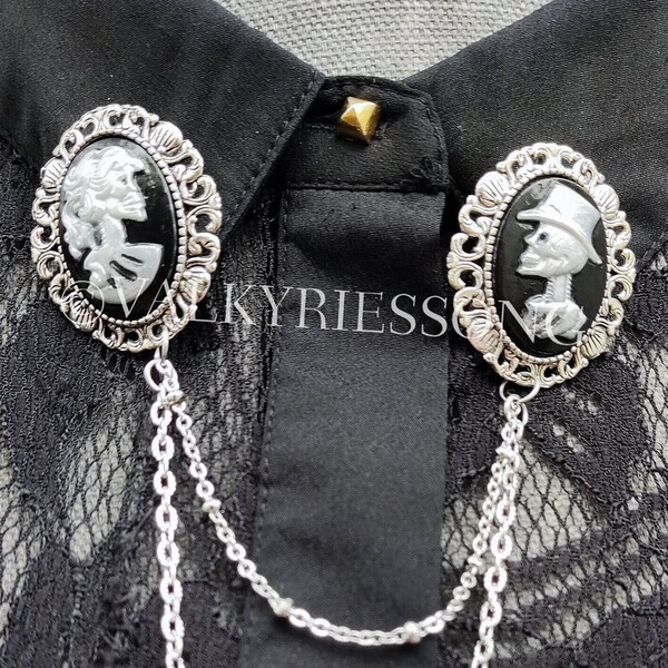 WYNTERSEMPORIUM Large Medusa Snake Skull Cameo Brooch Pin – Gothic Resin Jewelry