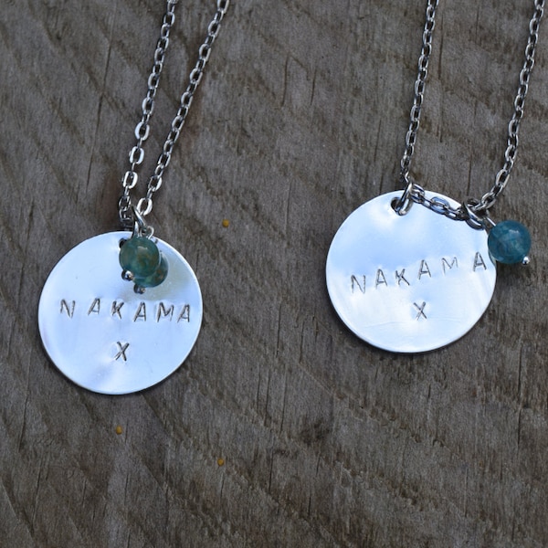 Nakama necklaces set, japanese word best friends necklace, friendship jewelry, matching jewelry, anime fan gift, anime lover, manga gift