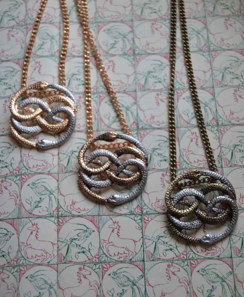 Auryn necklace Infinite snake necklace Snake jewelry Snake | Etsy