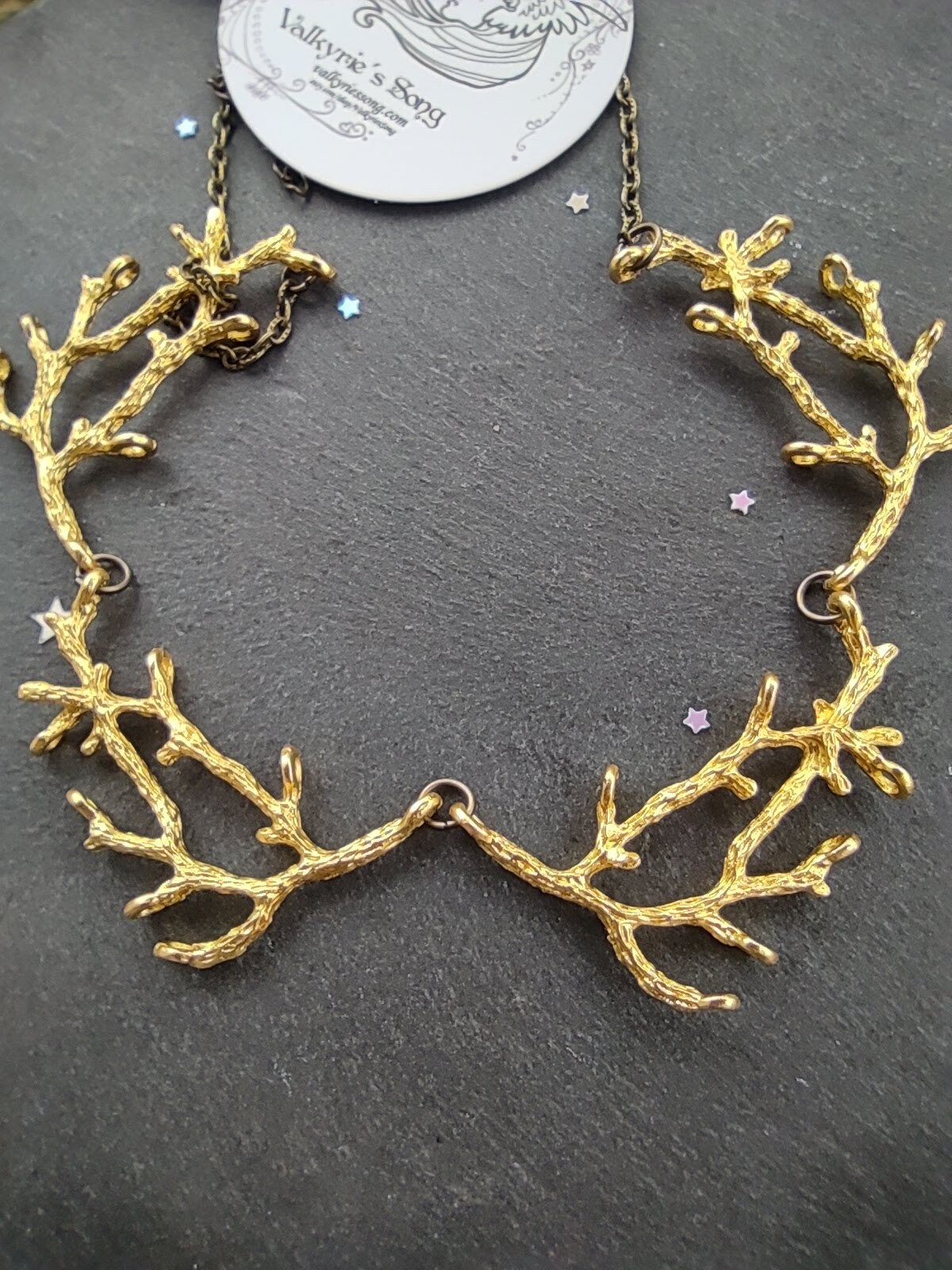 Sieraden Kettingen Statementkettingen Gold branch necklace gold twig necklace rustic twig jewelry branch jewelry woodland jewelry 