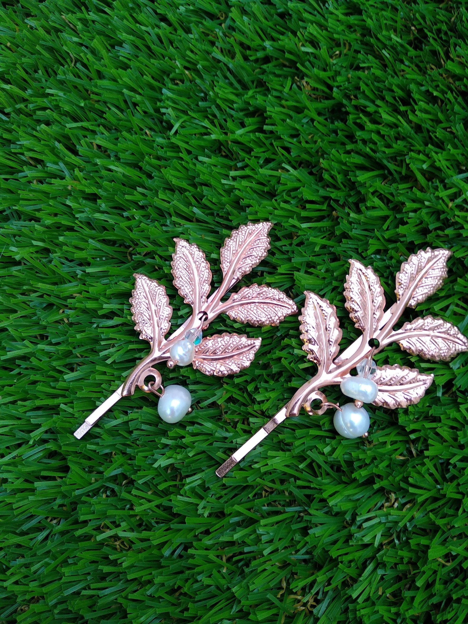 Rose Gold Hair Pins for Wedding Rose Gold Leaf Hair Pin Etsy