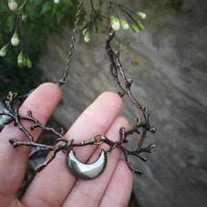 Moon Huntress Diana Goddess Necklace Antlers Necklace Pyrite Moon ...
