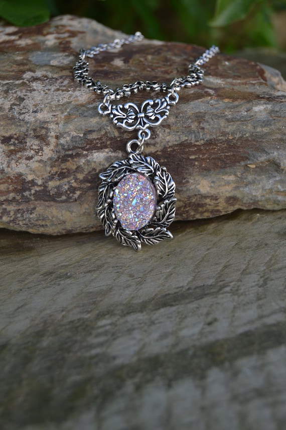 Etsy druzy shop necklace
