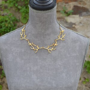 Gold branch necklace gold twig necklace rustic twig jewelry, branch jewelry woodland jewelry