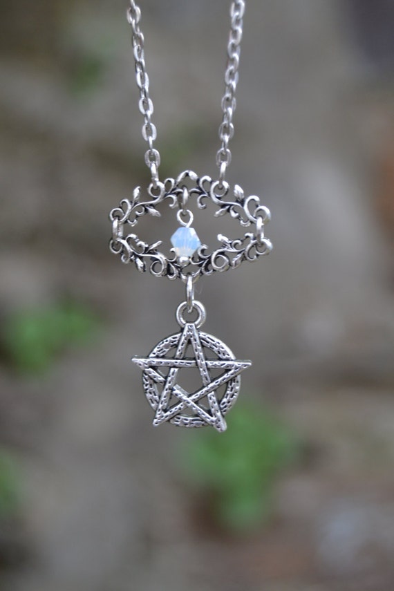 Sterling Silver Pentagram Pendant , 16