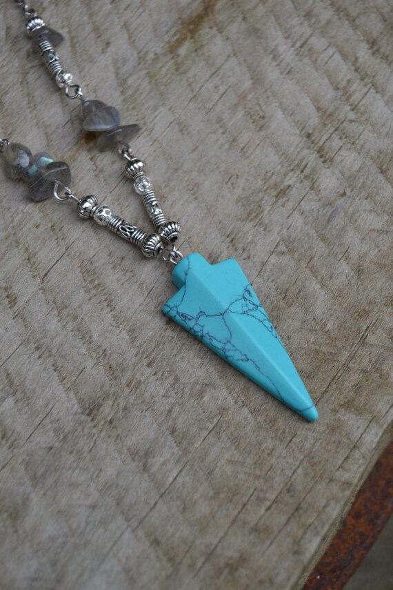 Turquoise arrowhead best sale necklace