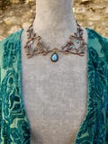 Queen of the Enchanted Forest twig necklace - labradorite necklace - earthy branch necklace - elven necklace - gothic magical