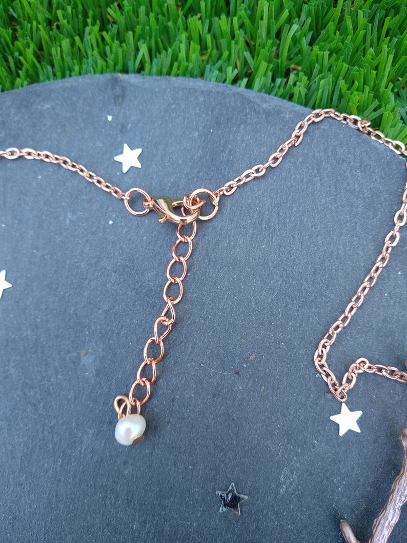 Enchanted Forest Rose Gold Moonstone Twig Necklace With Pearls Etsy