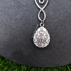Amethyst celtic knot choker necklace, silver celtic necklace with amethyst drop, statement amethyst necklace, fairycore renfaire accessories image 3