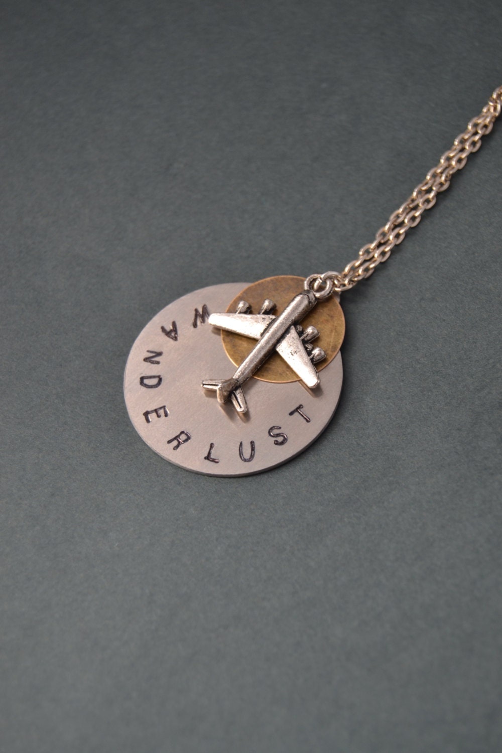 Wanderlust Necklace Airplane Necklace Wanderlust Jewelry Etsy