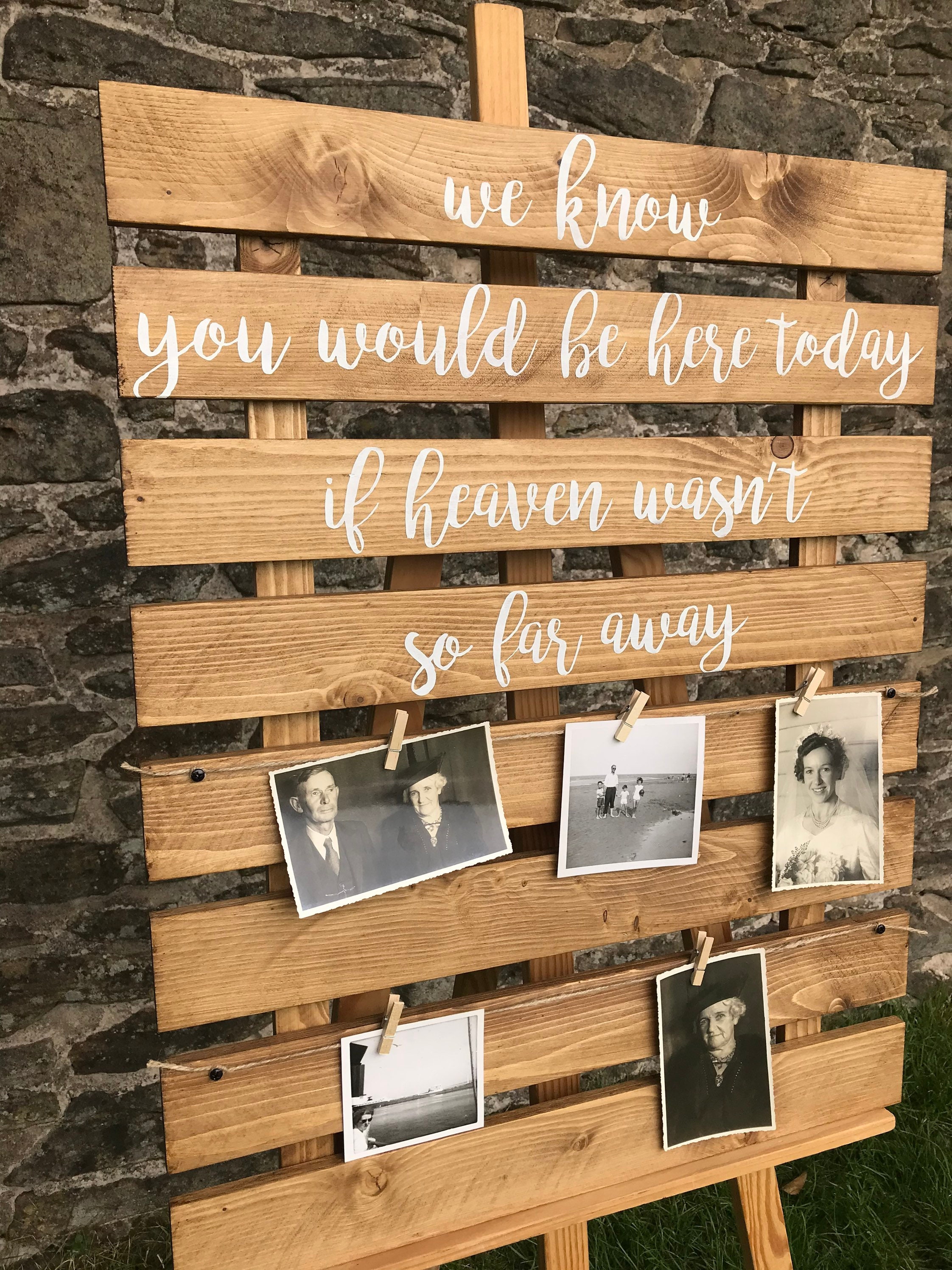 Rustic Wedding Photo Memory Board Etsy