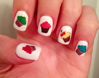 Cartoon Cupcake Nail Decals