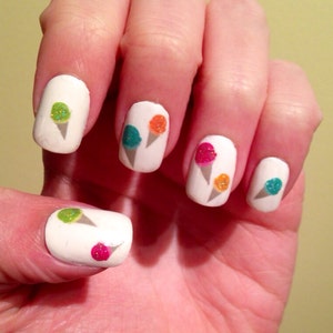 Ice Cream Cone Nail Decals