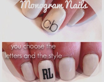 Monogram Nail Decals - Etsy Monogram Nail Decals - Etsy