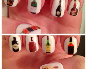 Alcohol Bottles Nail Decals