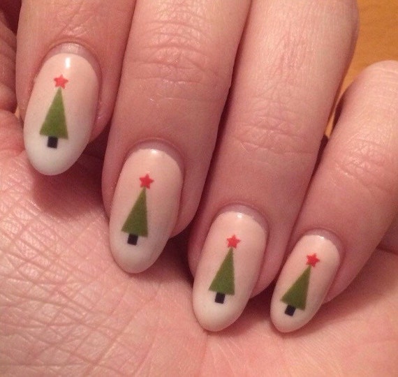 Christmas Tree Nail Decals - Etsy