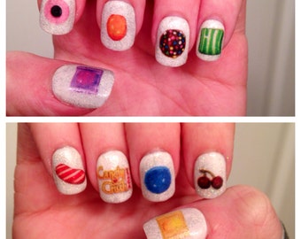 Candy Crush Nail Decals