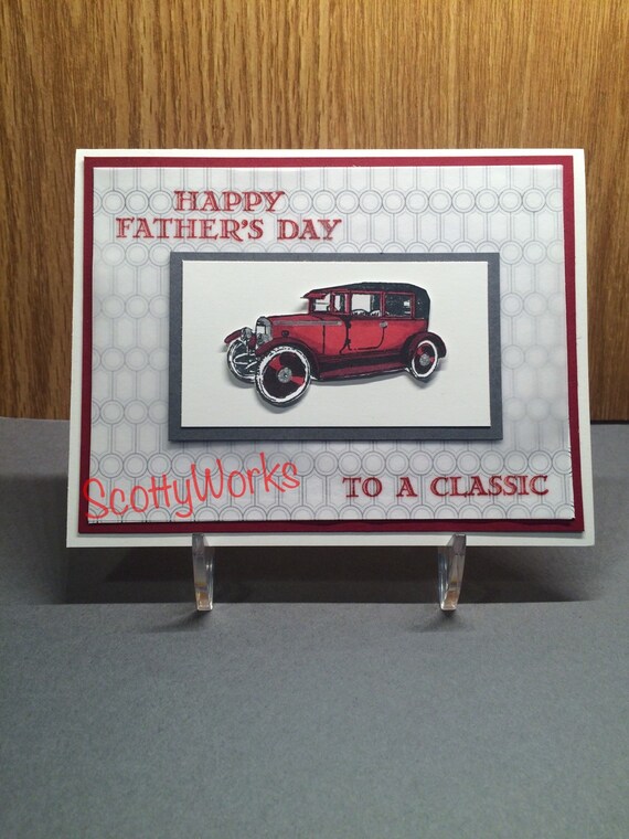 Happy Father S Day Card With Antique Car Etsy