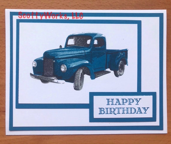 Vieille Carte Bleue De Pick Up Joyeux Anniversaire Pour Etsy Vieille Carte Bleue De Pick Up Joyeux Anniversaire Pour Etsy