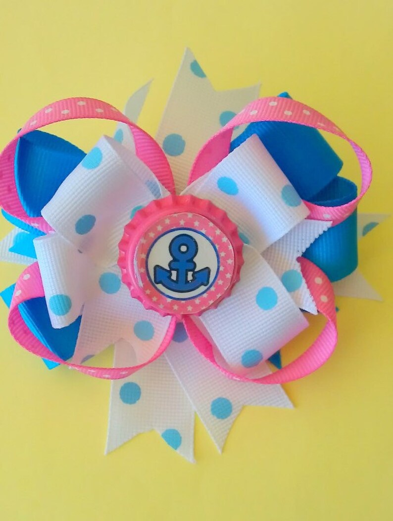 NAUTICAL HAIR BOW Hair bow for girls. Sailor Bow
