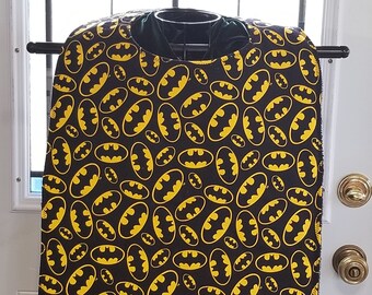 Adjustable Large neck adult bib Batman XL 2X Adult Bib 3X Adult bib 4X adult bib Reversible Cotton & Terry Cloth Batting Lined Adult bib