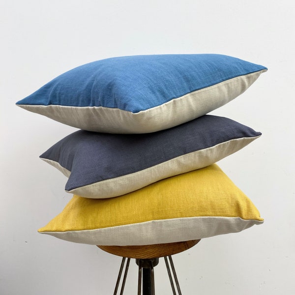 Pure washed linen cushion covers