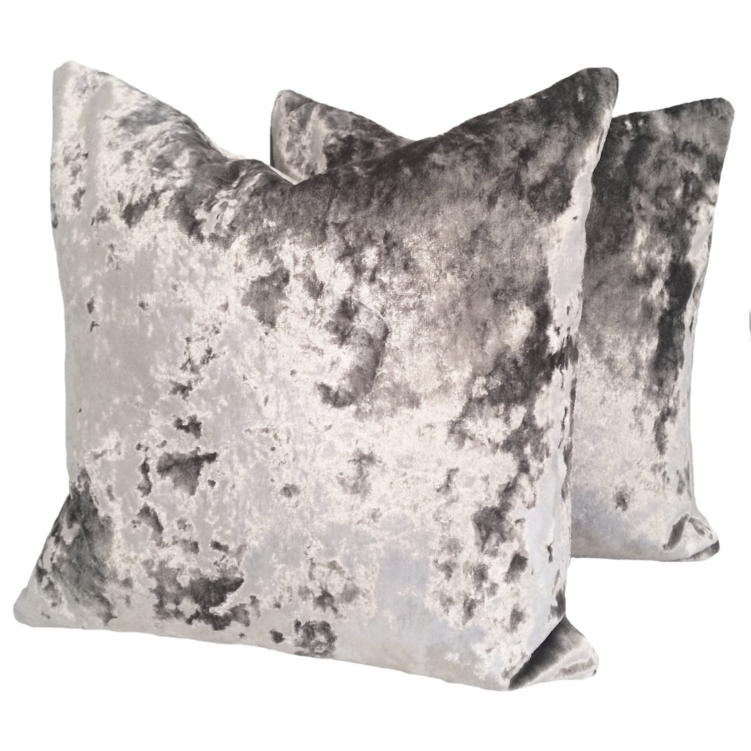 Silver/grey Crushed Velvet Cushion Etsy