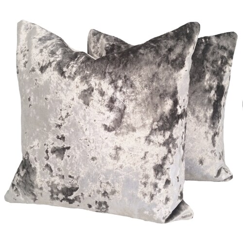 Silver/grey Crushed Velvet Cushion Etsy