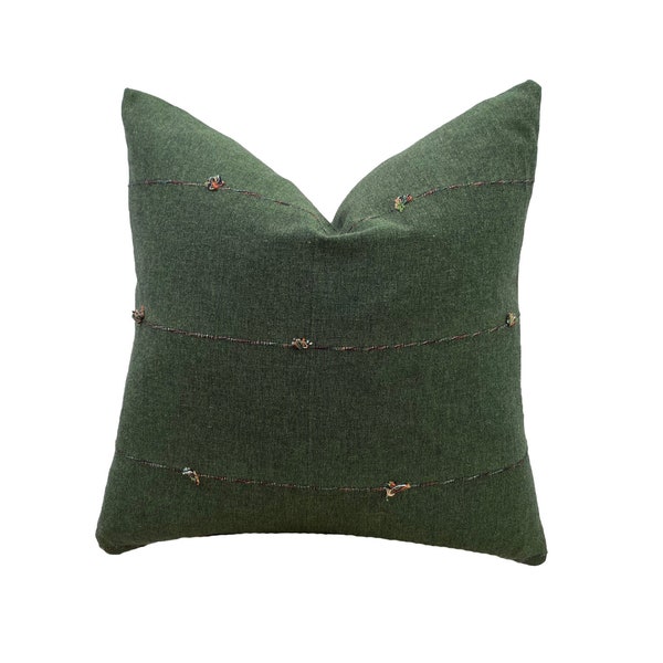 Green Boho Cushion | Authentic Thai Pillow