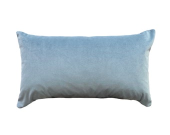 Sky Blue velvet rectangle cushion | Plush velvet pillow